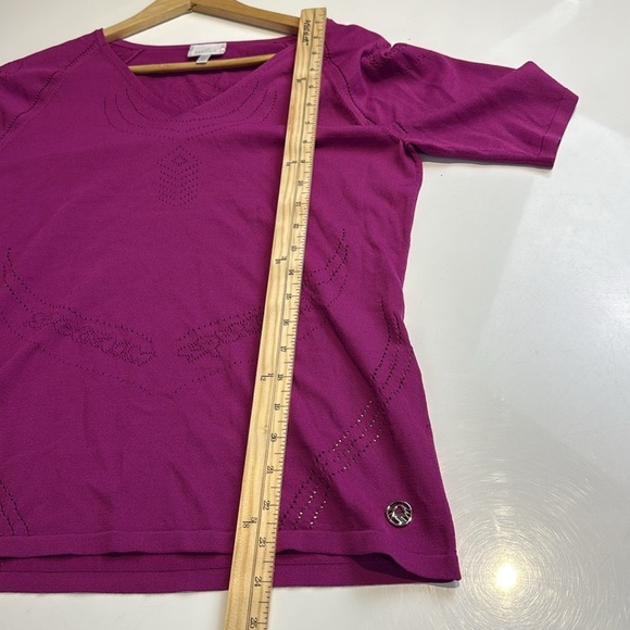 Sportalm Pink Fitted Short Sleeve Knit Tee Size US 10 - Picture 7 of 8
